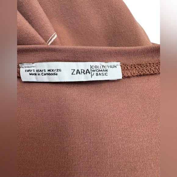 Zara  tan Crew Neck Bishop Sleeve Sweater - Picture 5 of 13